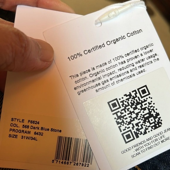 Ganni Betzy Jeans Dark Blue Stone size 31/34 Flare High Rise Organic Cotton NWT - Picture 14 of 16